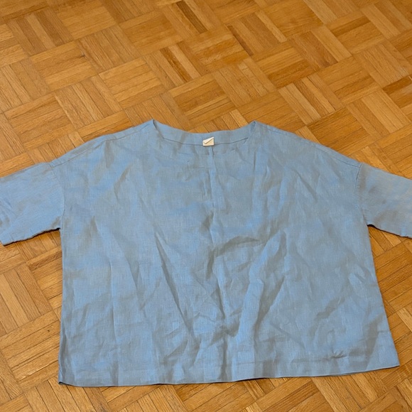 Lintico Tops - Lintico Light Blue Linen Top NWOT
